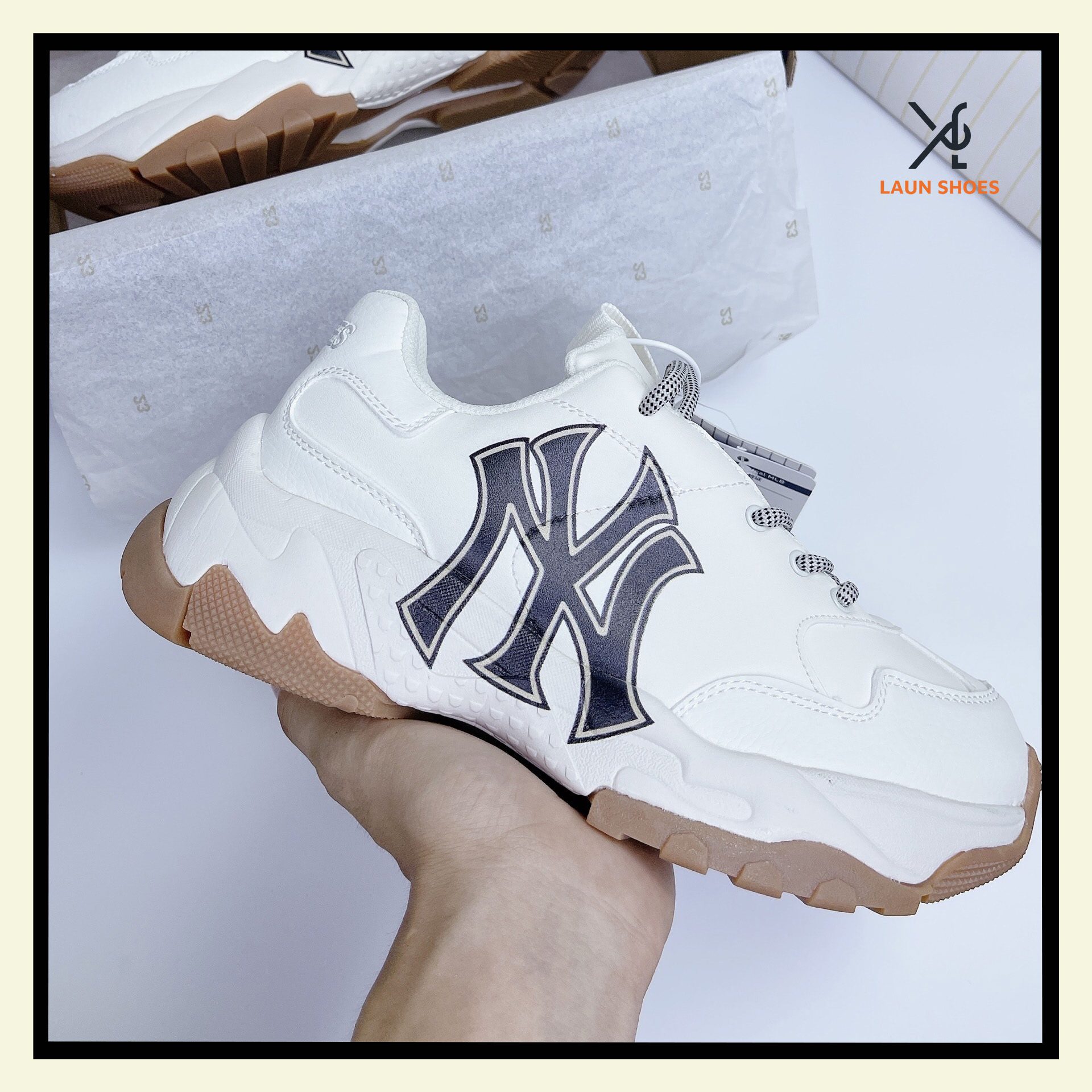 Minhshopvn  Hàng Chính Hãng MLB New York Yankees Sneakers  Big Ball  Chunky A White Gum 2020